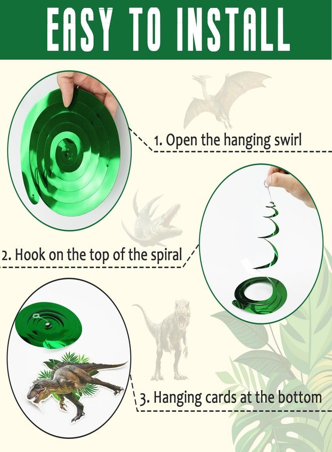 Animsco 60Pcs Dinosaur Hanging Swirls Party Supplies Dinosaur Foil Swirls Ceiling Spiral Streamers for Dinosaur Theme Birthday Party Decorations - Image 5